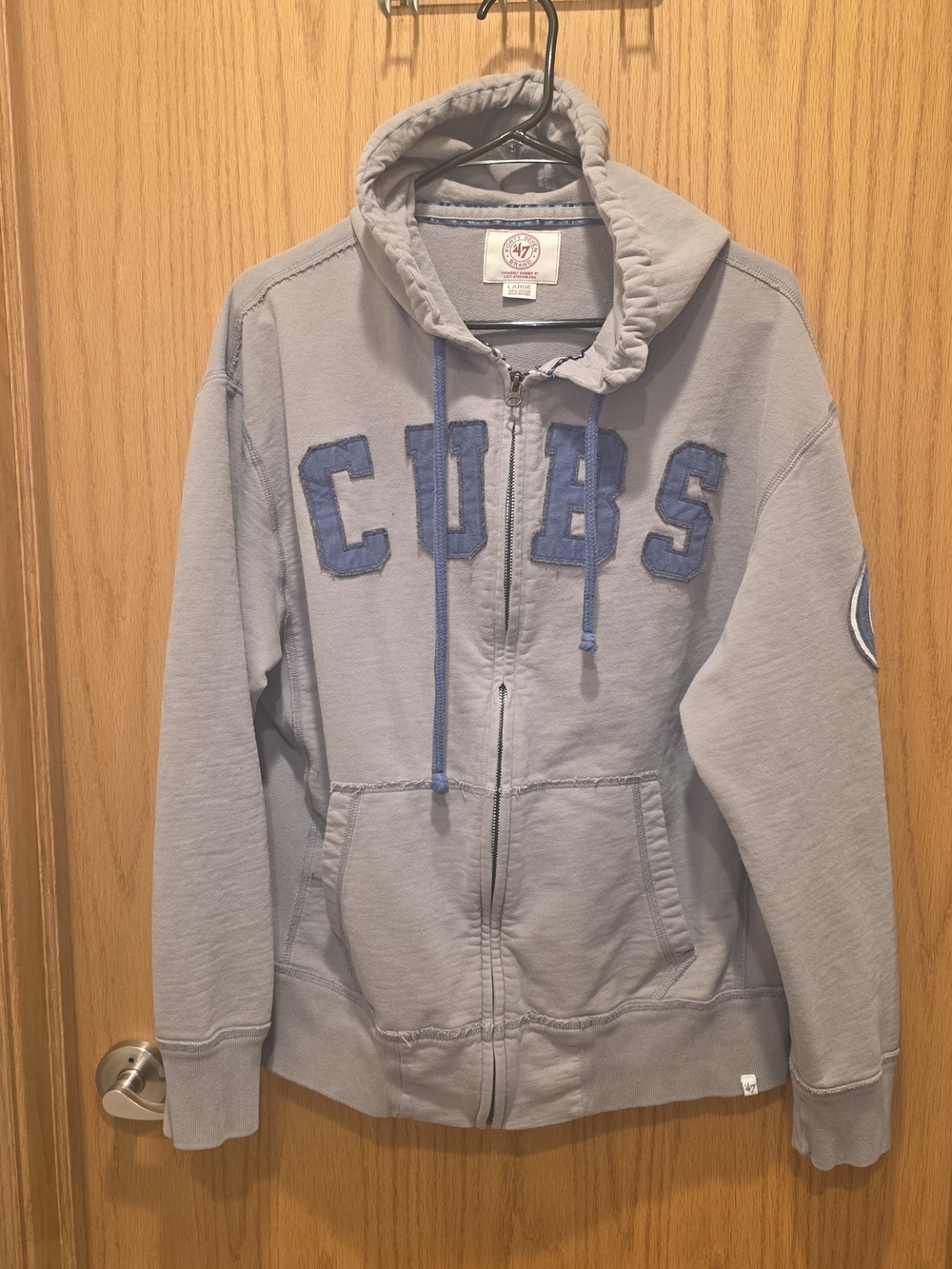47 Brand Chicago Cubs Light Gray Zip-Up Hoodie